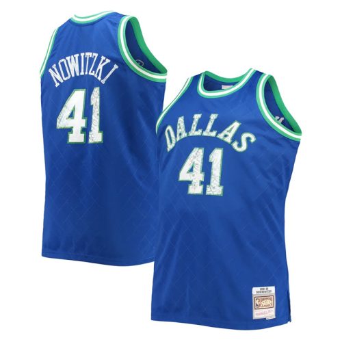 Dirk Nowitzki Dallas Mavericks Retro Mavi Forma