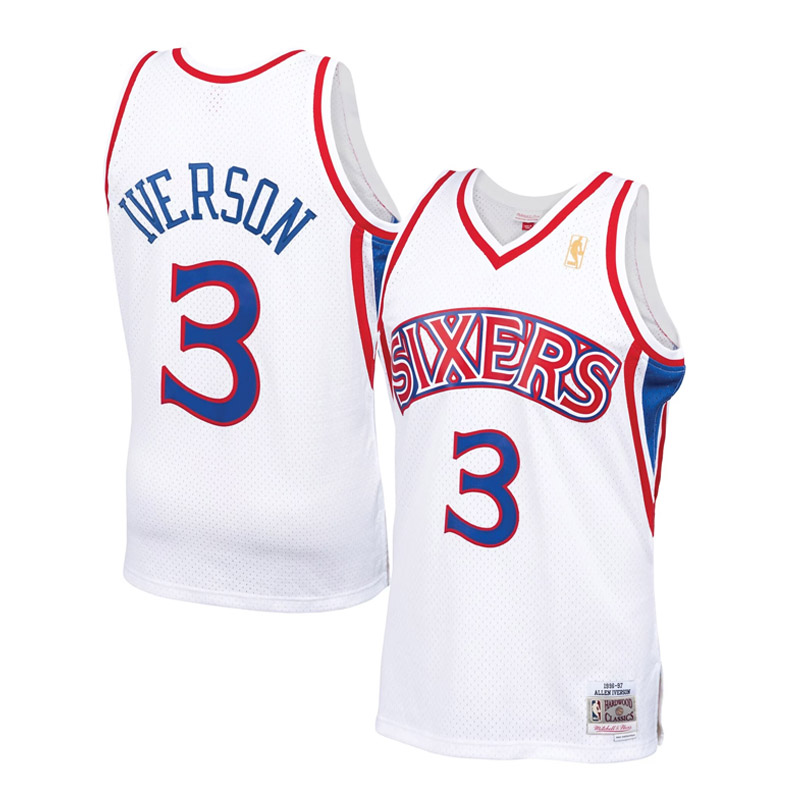 allen iverson philadelphia sixers 96 97 beyaz forma