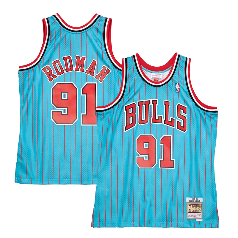 dennis rodman chicaho bulls 95 96 mavi forma