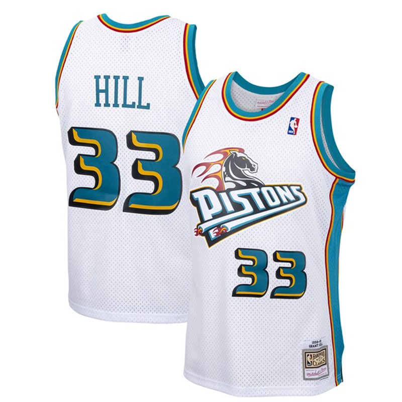 grant hill detroit pistons 98 99 beyaz forma