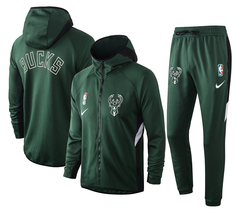 Milwaukee Bucks NBA Warmup Hoodiesuit 1 Milwaukee Bucks NBA Warmup Hoodiesuit