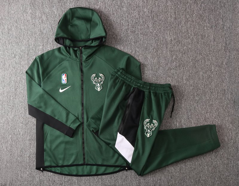 Milwaukee Bucks NBA Warmup Hoodiesuit 2 Milwaukee Bucks NBA Warmup Hoodiesuit - Görsel 2